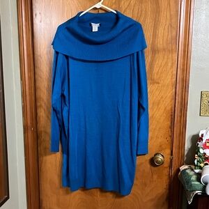 Venezia Teal Cowl Neck Sweater